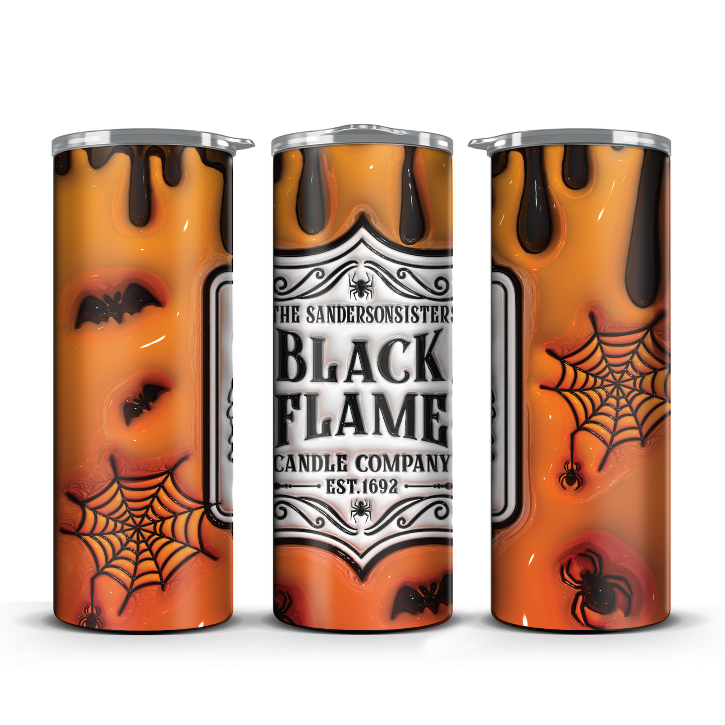 Sanderson Sisters Black Flame Co Drip 3D Tumbler