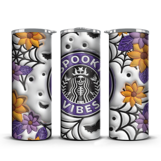 Flowers & Spooky Vibes 3D Tumbler