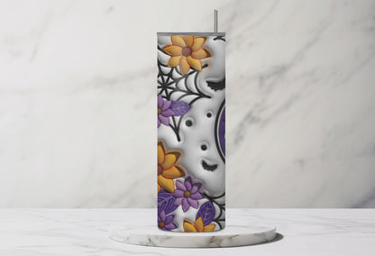 Flowers & Spooky Vibes 3D Tumbler